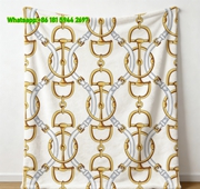 Hermès Luxury Equestrian Snaffle Bit Flannel Throw Blanket IMG_5227